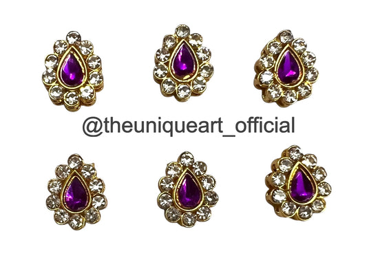New Purple Drop With Border Zircon Stone