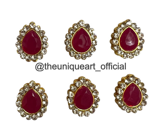 New Medium Rani Drop With Border Zircon Stone