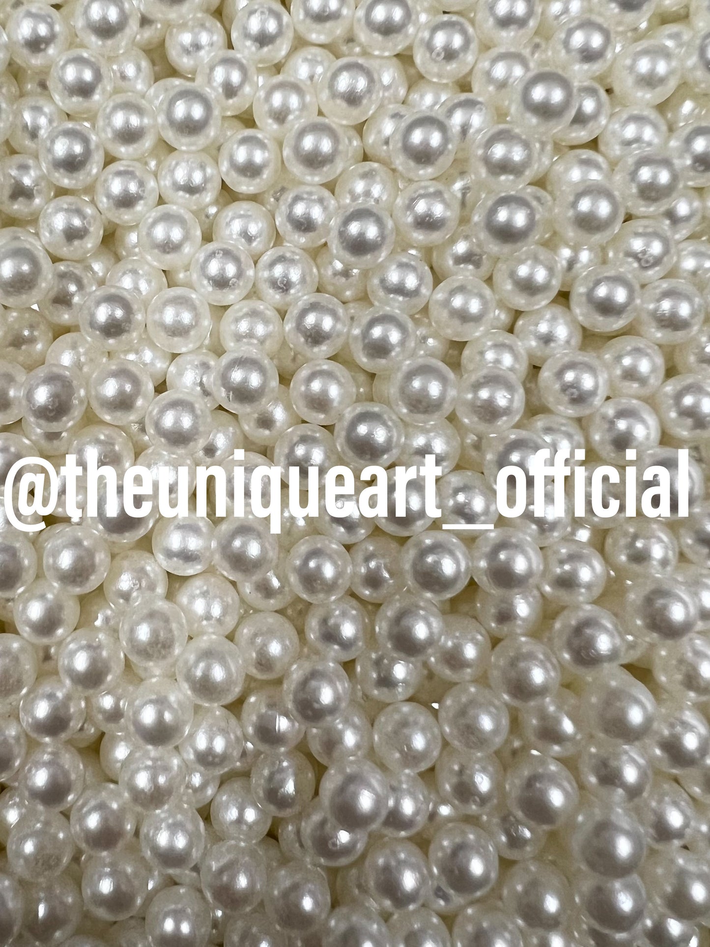 6mm Cream / Off White No Hole Beads For Pearl Setting Machine