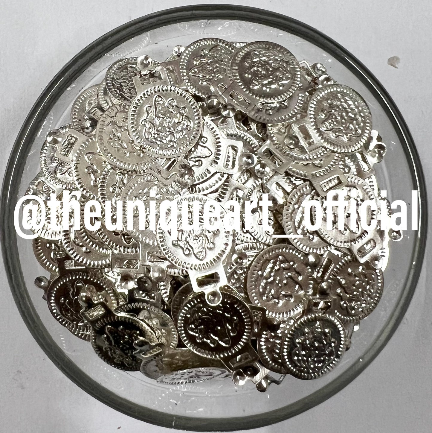 Small Silver Lakshmi Coins 10mm/1cm