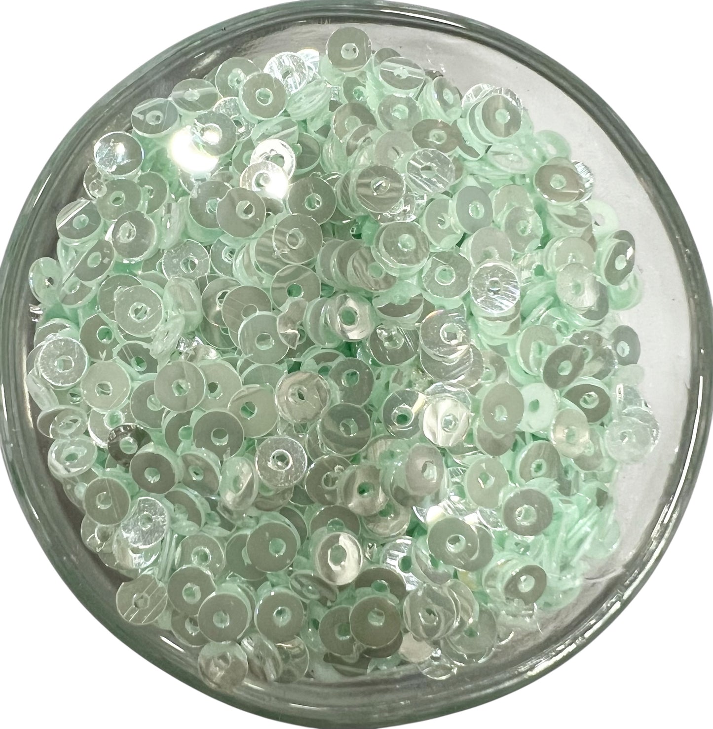 4mm Sea Green Opal Glass Sequins