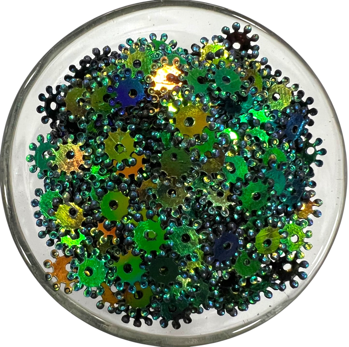 Navy Blue Rainbow Chakri Sequins