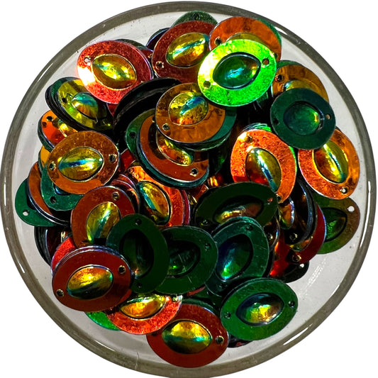 Black Oval Rainbow Sequins