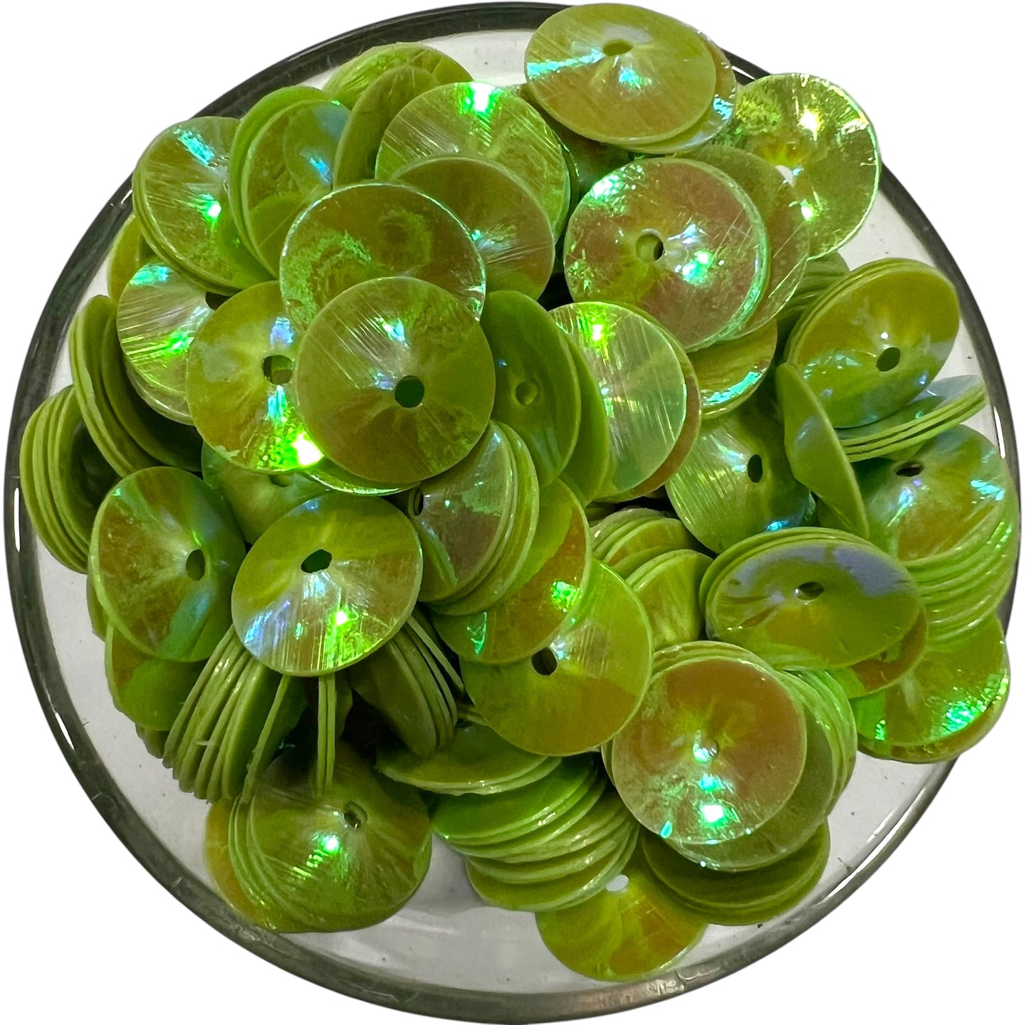 12mm Light Green Katora Rainbow Sequins