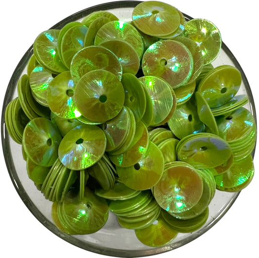 12mm Light Green Katora Rainbow Sequins