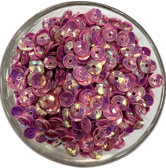 5mm Dark Pink Flower Rainbow Sequins