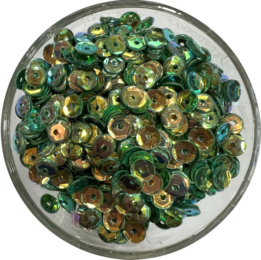 5mm Green Flower Rainbow Sequins