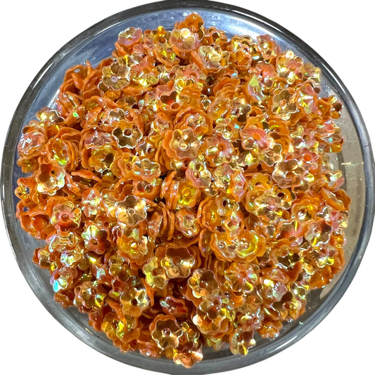 5mm Golden Flower Rainbow Sequins