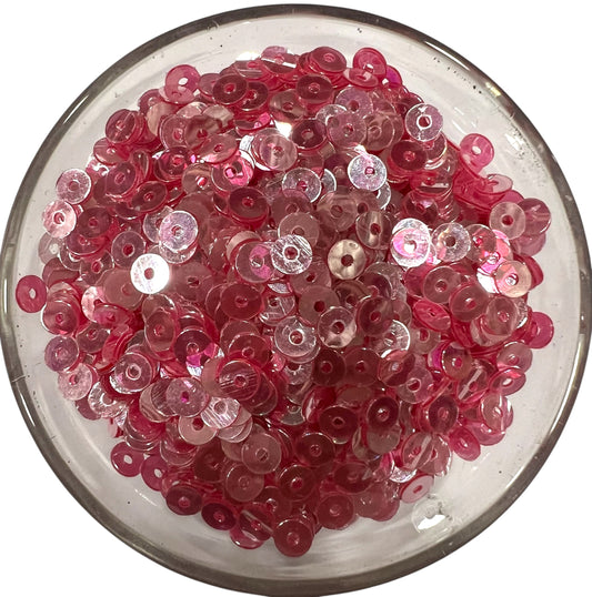 4mm Dark Pink Glass Sequins