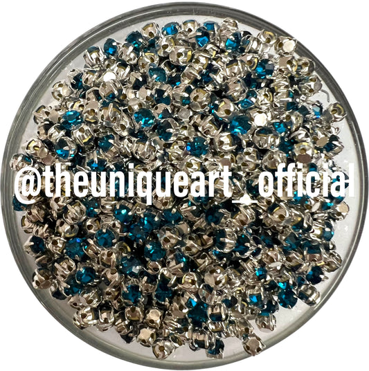 3mm Round Clip Stone Peacock