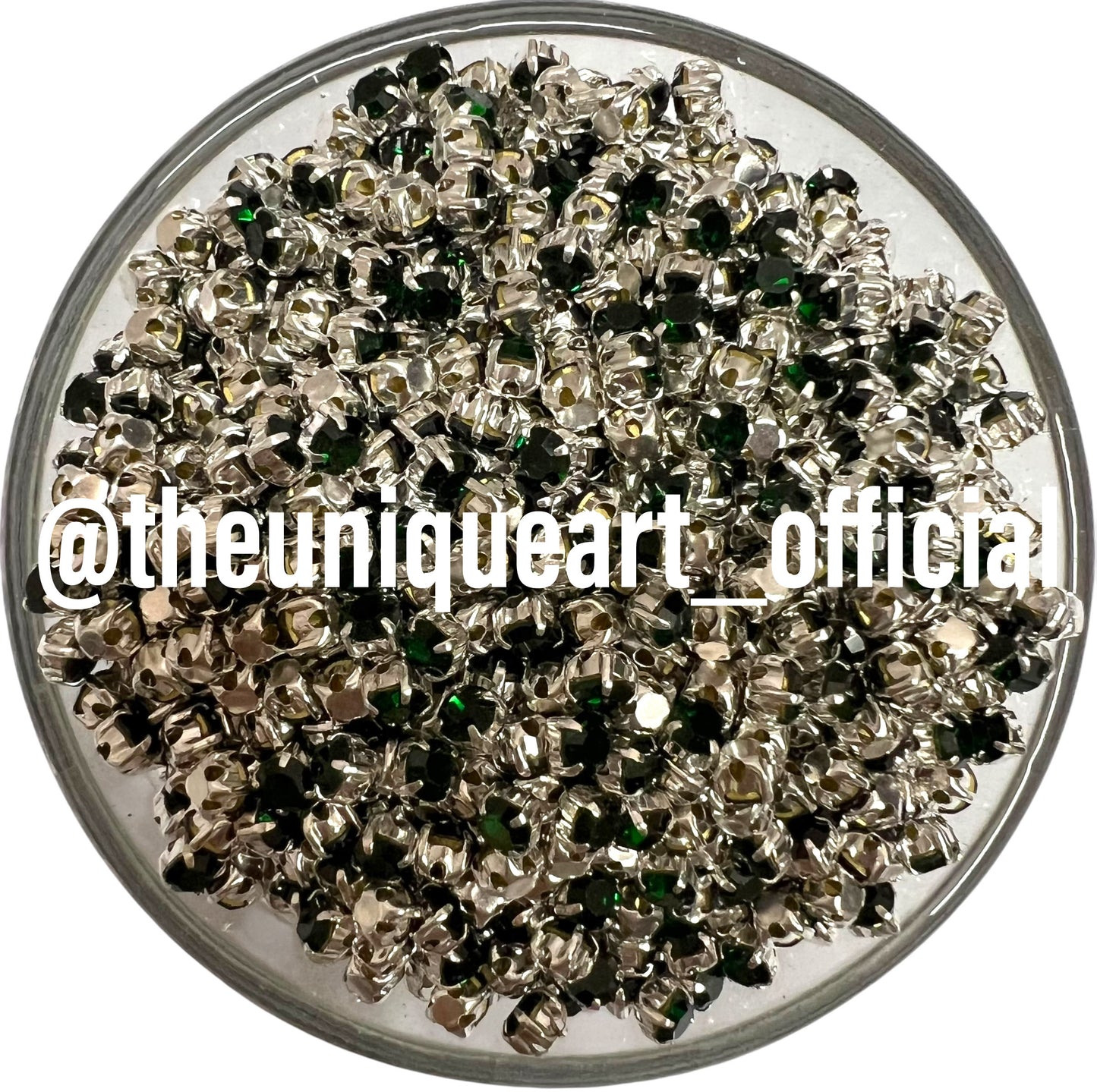 3mm Round Clip Stone Green