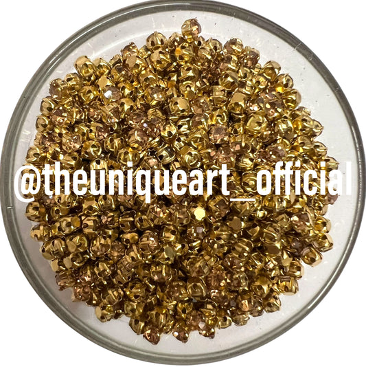 3mm Golden Small Round Clip Stones With Golden Base