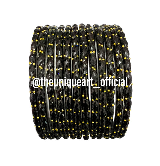 Black Raindrop Bangles (Black)