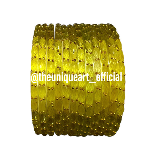 Yellow Raindrop Bangles (Golden)