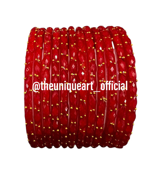 Tomato Red Raindrop Bangles (Tomato)