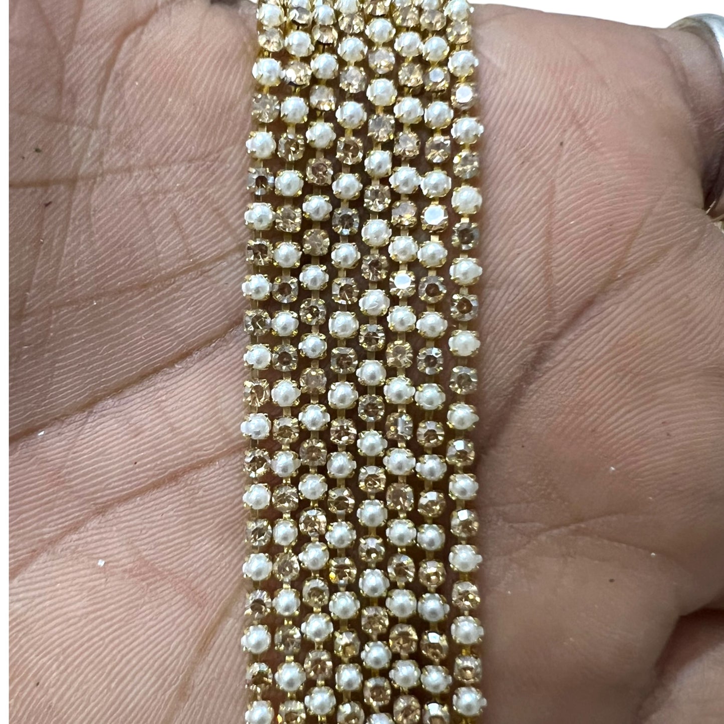  White artificial pearl moti bead chain for handmade jewellery making