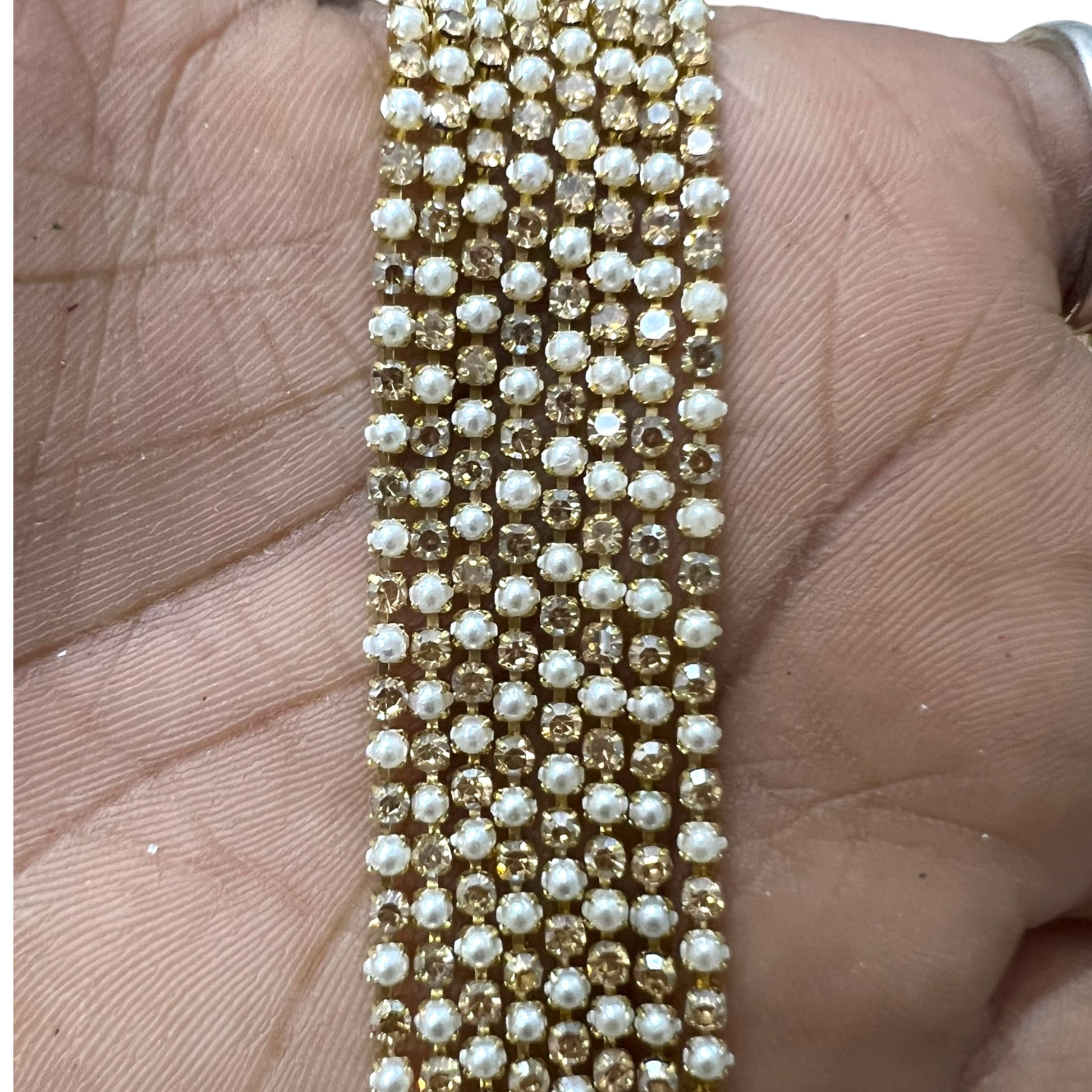  White artificial pearl moti bead chain for handmade jewellery making