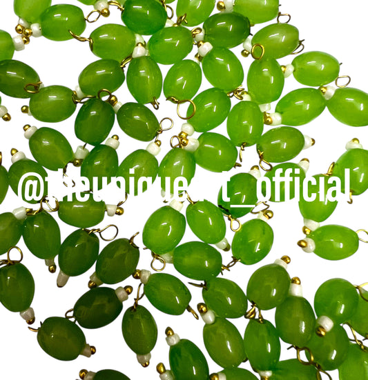 Light Green Medium Oval Hanging Beads 6x8mm