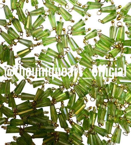 Light Green Pencil Hanging Beads 4x8mm
