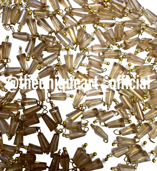 Light Golden Pencil Hanging Beads 4x8mm