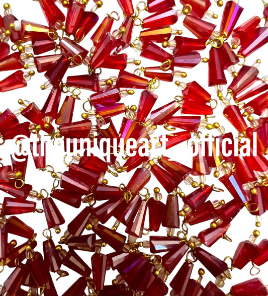 Red Pencil Hanging Beads 4x8mm