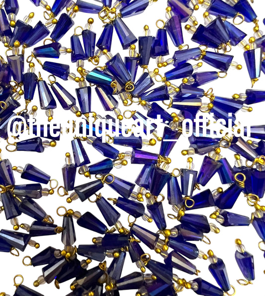Blue Pencil Hanging Beads 4x8mm