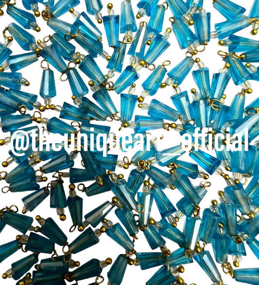 Aqua Pencil Hanging Beads 4x8mm