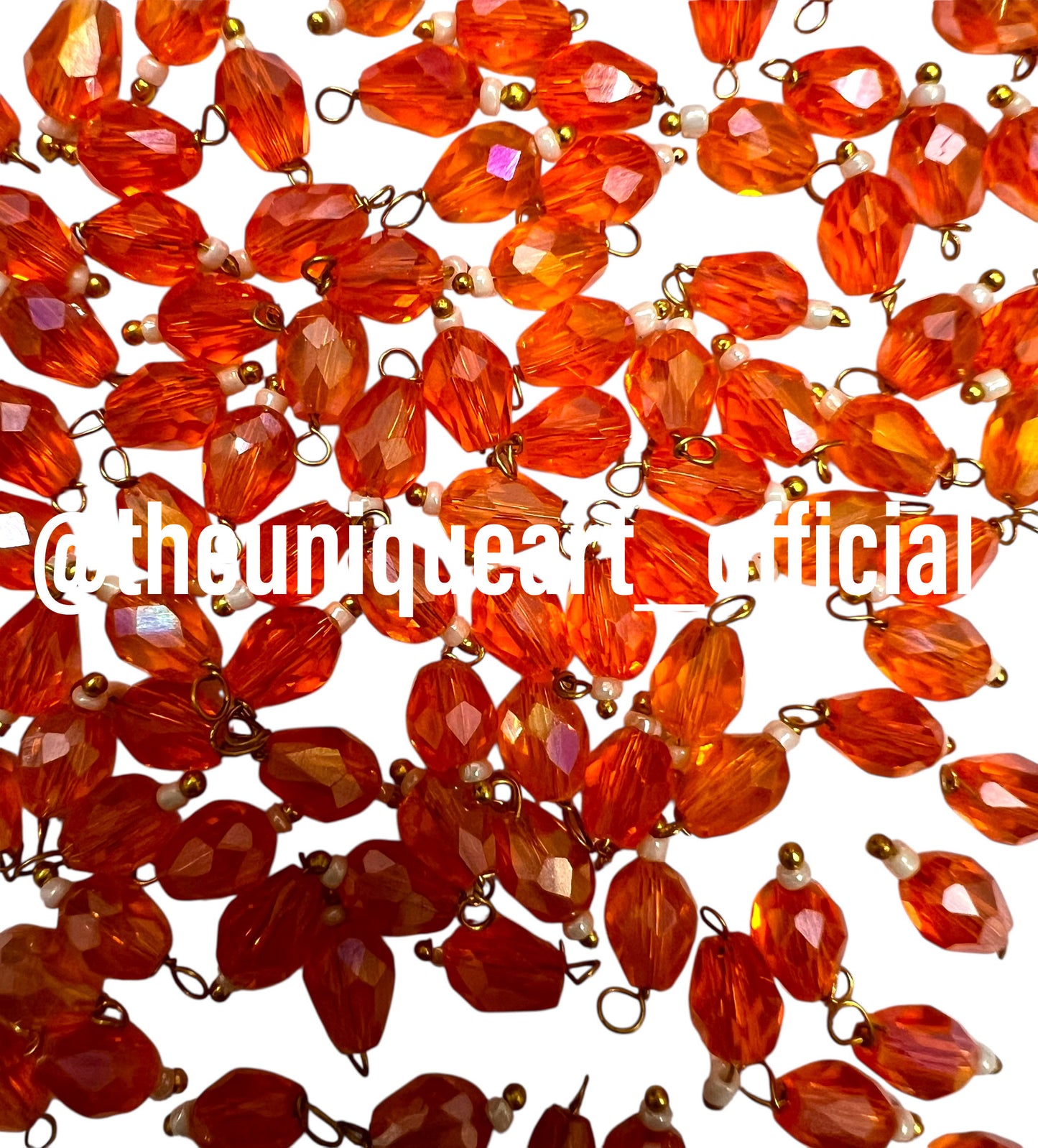 Orange Drop Hanging Beads 6x8mm
