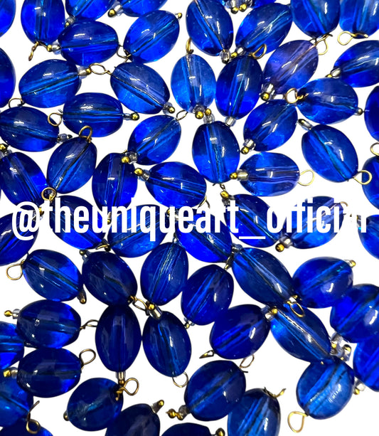 Blue Oval Hanging Beads 8x11mm