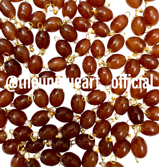 Brown Medium Oval Hanging Beads 6x8mm