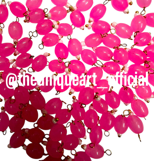 Pink Medium Oval Hanging Beads 6x8mm