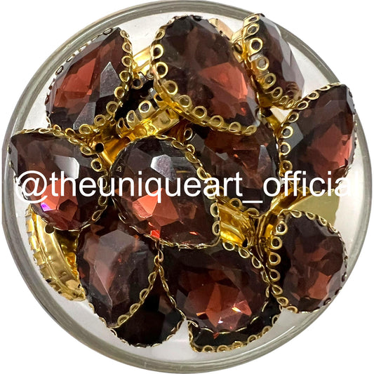 Wine 13x18mm Drop Sunflower Clip Stone