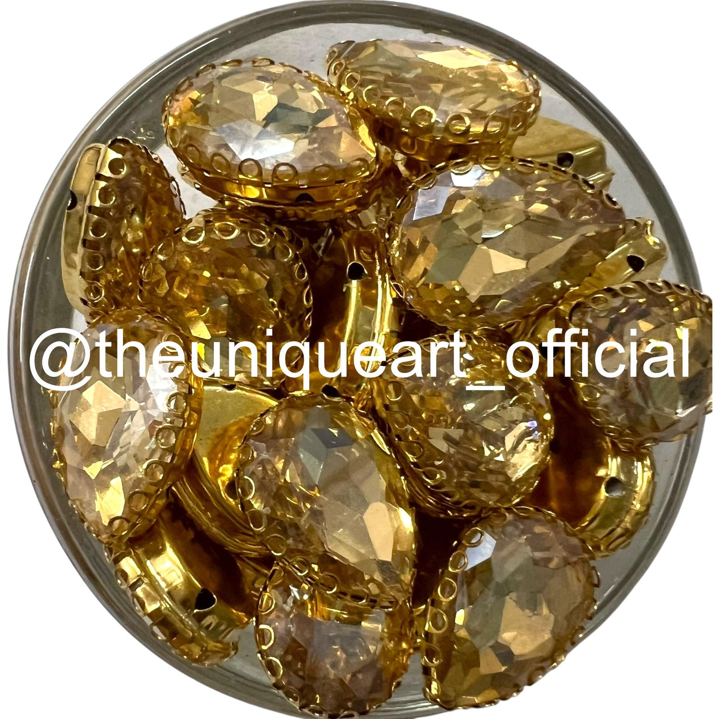 Light Golden 13x18mm Drop Sunflower Clip Stone