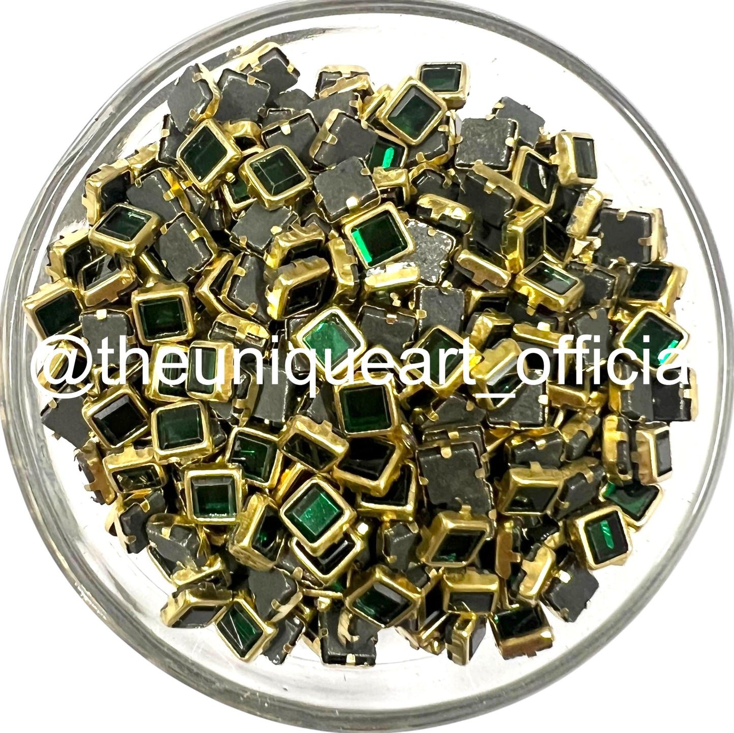 Green Premium Flat Square 4x4mm Glossy