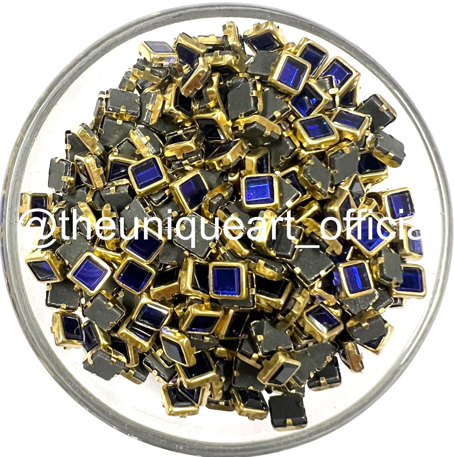 Blue Premium Flat Square 4x4mm Glossy