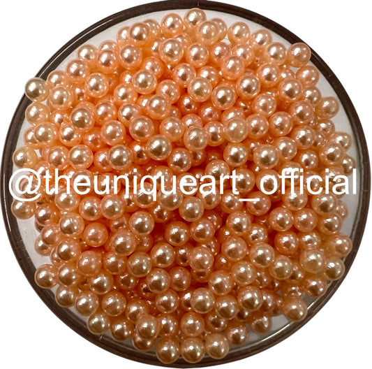 4mm Peach High Quality No Hole Beads