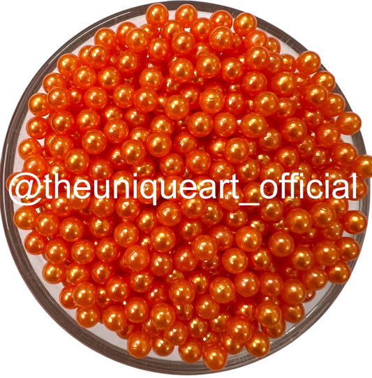 4mm Orange High Quality No Hole Beads