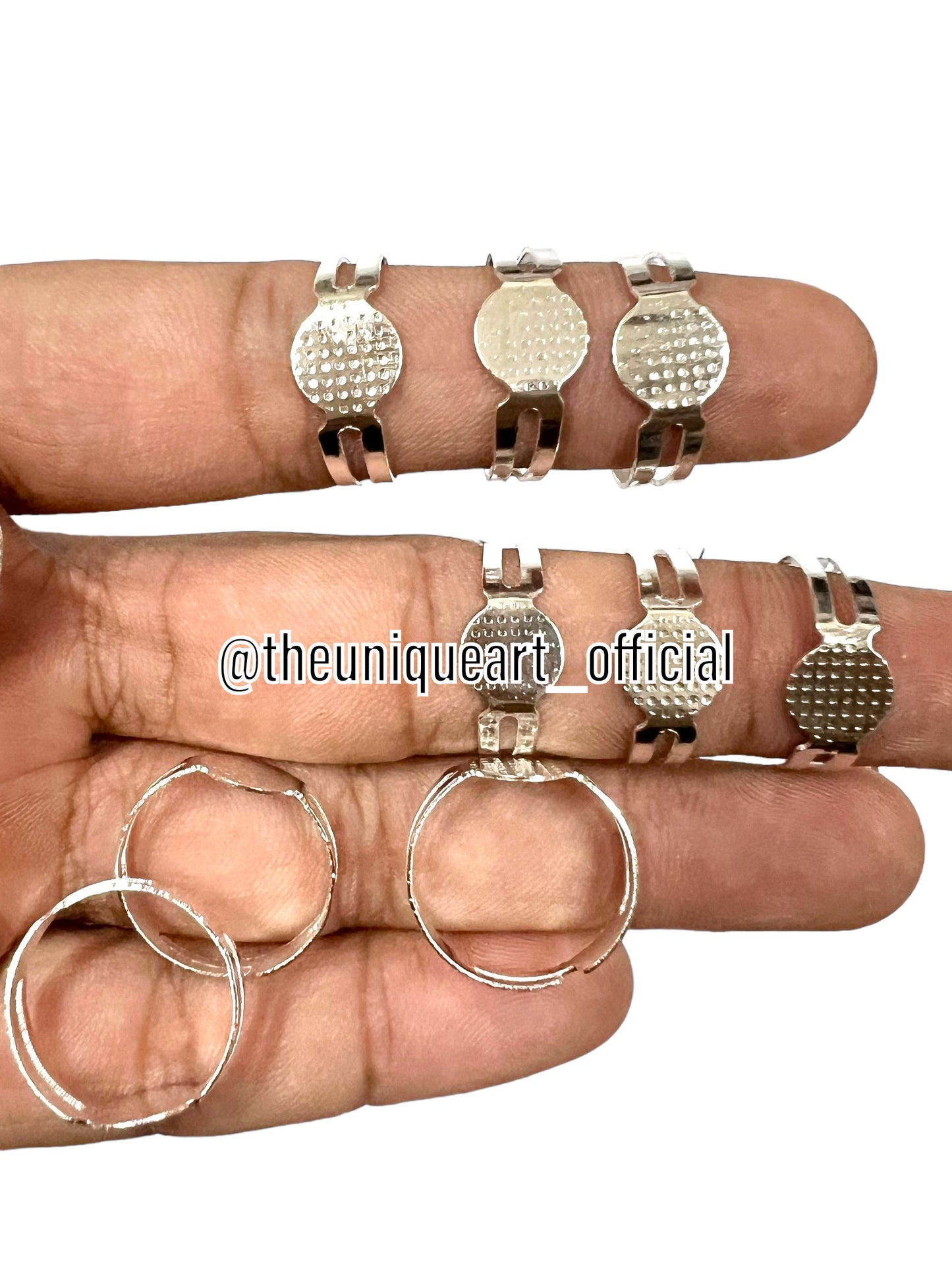 Adjustable Silver Ring Base D1