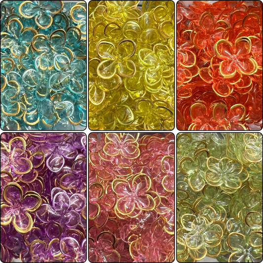 Flower Beads Set Of 6 Colours (4 Kali) Set of 60 Grams (Each Colour 10 Gram)