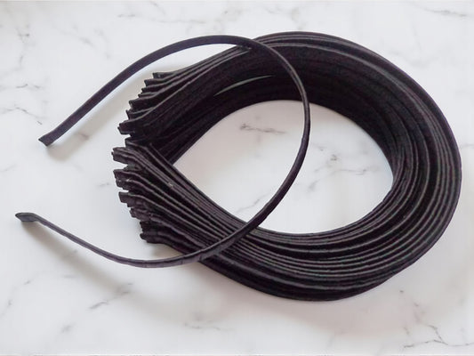 High Quality Black Satin Metal Hair Band