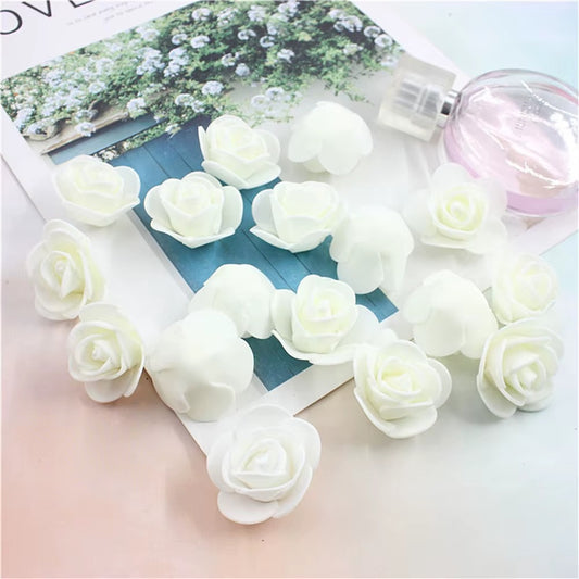 Off White Foam Rose Flower 3cm