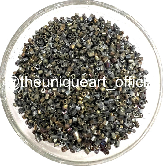 Dark Antique Rainbow Cut Beads