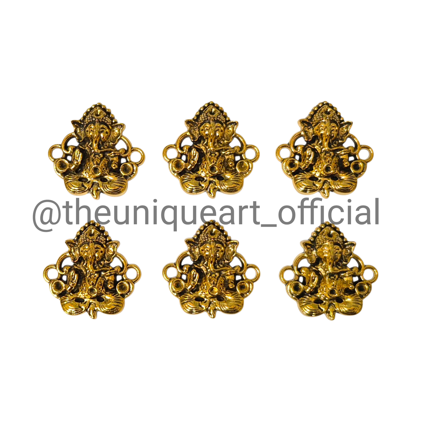 Big Ganesha Gold Metal Charm (20×20mm)