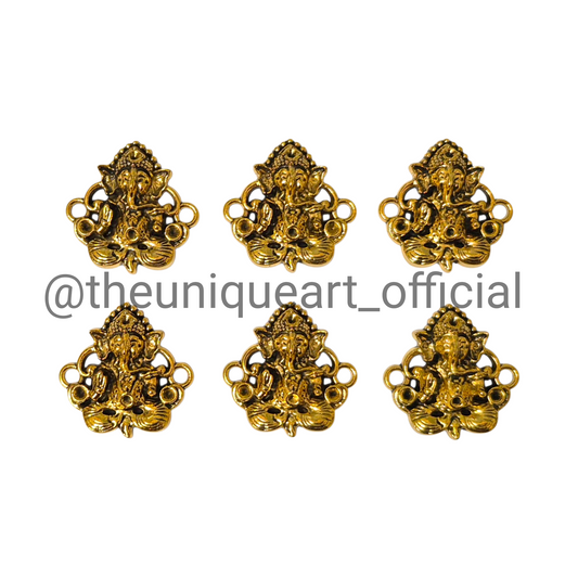 Big Ganesha Gold Metal Charm (20×20mm)