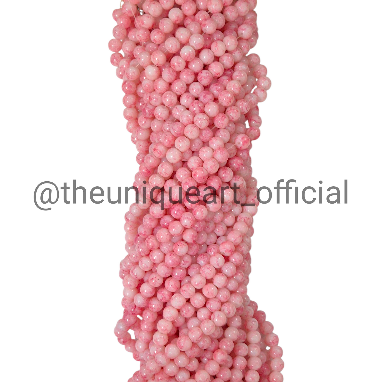 Multi Opal Pink & Cream Jelly Beads 8mm