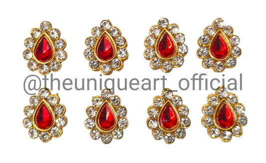 Red Drop With Border Zircon Stone
