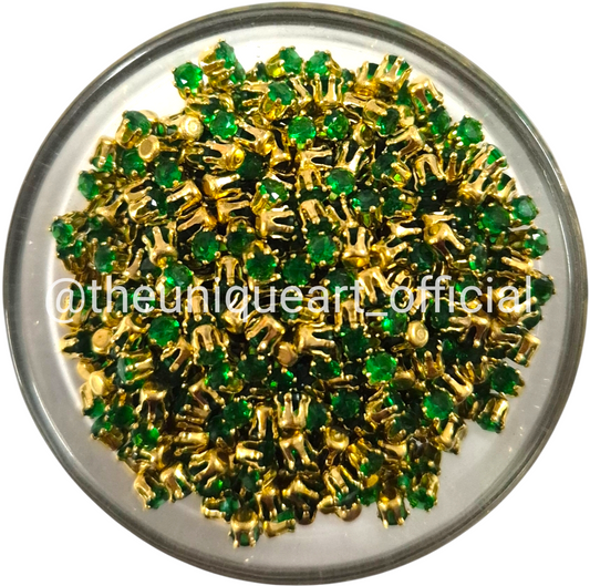 3mm Round Green Ad Clip Stone