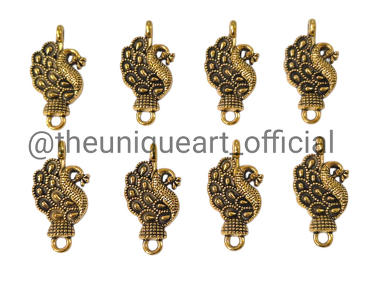 Peacock D6 Gold Charm