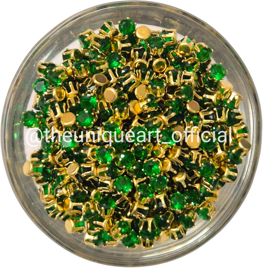 4mm Round Green Ad Clip Stone