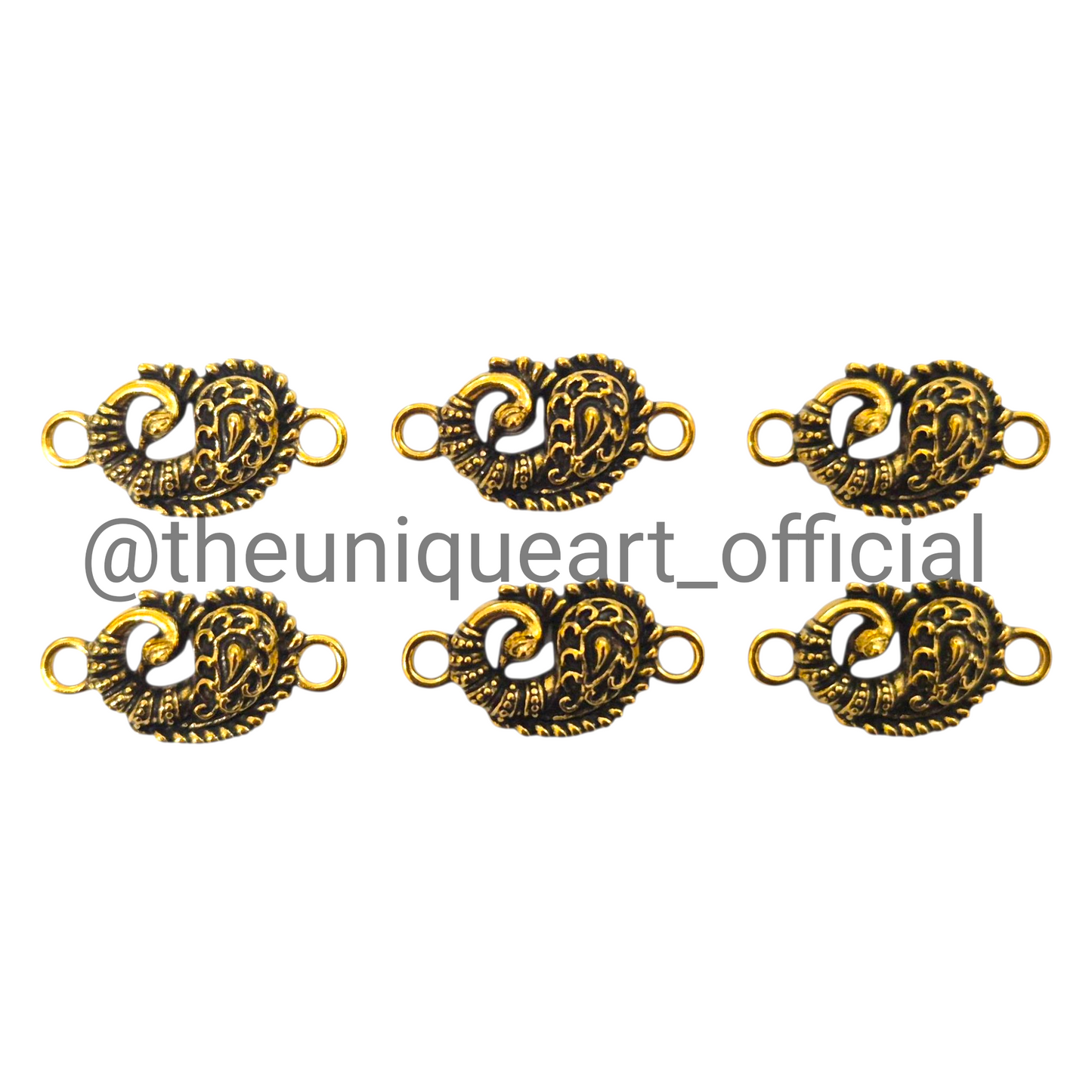 Peacock Small D16 Gold Charm (10×20mm)